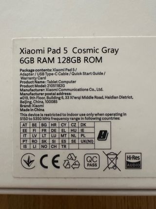 Xiaomi Pad 5 128GB + Funda Teclado Negra