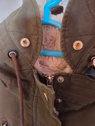 Parka verde militar mujer con forro