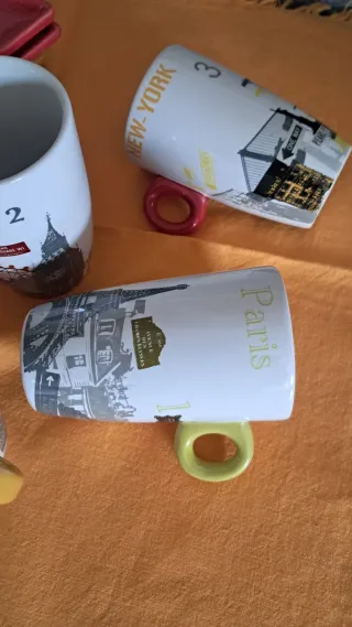6 Tazas de café con sus platos. Nuevos a estrenar.