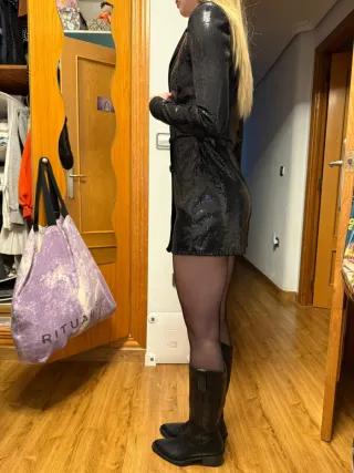 Vestido de fiesta lentejuelas negro