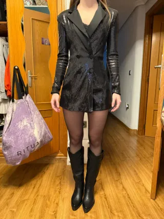 Vestido de fiesta lentejuelas negro