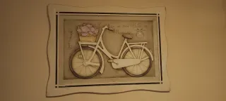 Cuadro Decorativo Bicicleta Flores