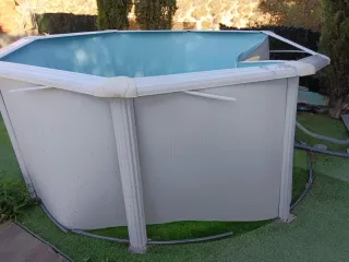 Piscina desmontable acero azul y blanco