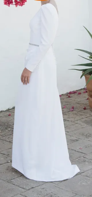Vestido de Novia Alta Costura Doble Crepé