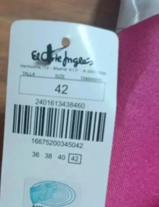 Vestido Talla 42 Rosa y Blanco