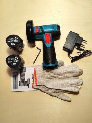 Amoladora 12v + 2 Baterías + Cargador + 9 Discos