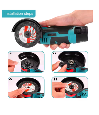 Amoladora 12v + 2 Baterías + Cargador + 9 Discos