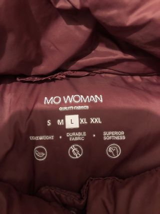 Abrigo Mo Woman largo Granate con capucha