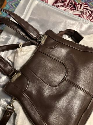 Borsetta vintage vera pelle marrone