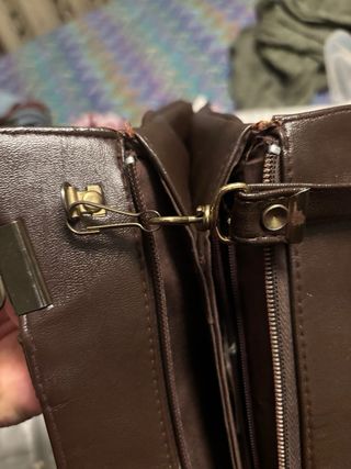 Borsetta vintage vera pelle marrone