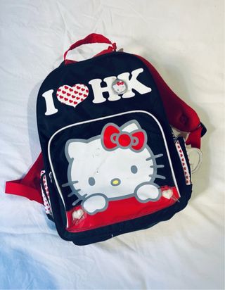Mochila Hello Kitty I Love HK Negra y Roja