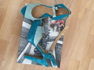 Sandalias Pepe Jeans tacón azul y turquesa