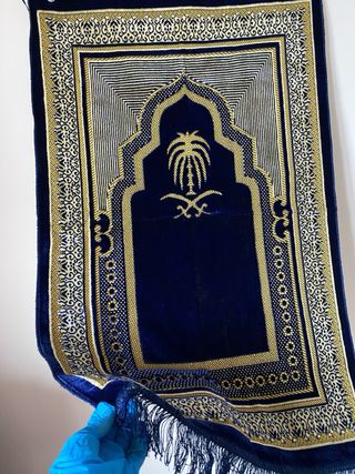 Tappeto da preghiera blu e oro