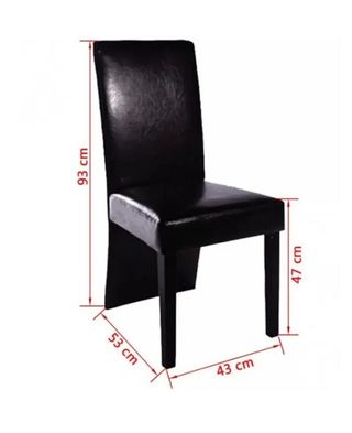 Sillas de comedor 2 unidades cuero sintético negro