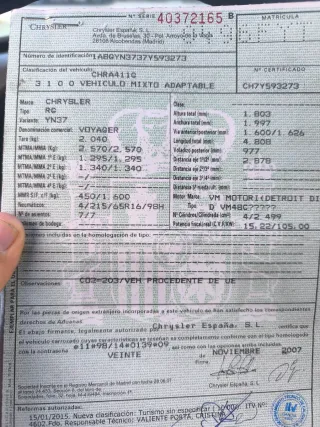 Chrysler Grand Voyager 2007 motor averiado