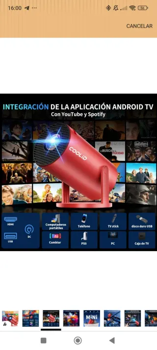 Proyector COOLID Rojo 4K 1080P