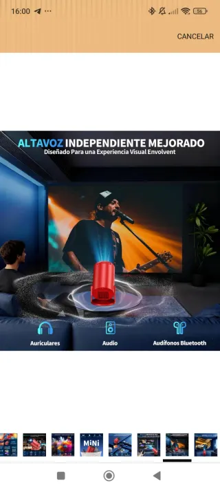 Proyector COOLID Rojo 4K 1080P