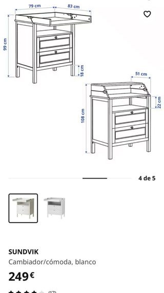 Cambiador Bebé Ikea SUNDVIK