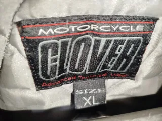 Chaqueta de motorista azul y negra