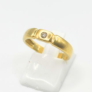 Anillo Solitario Oro 18K, Diamante, 3.25gr, T-14