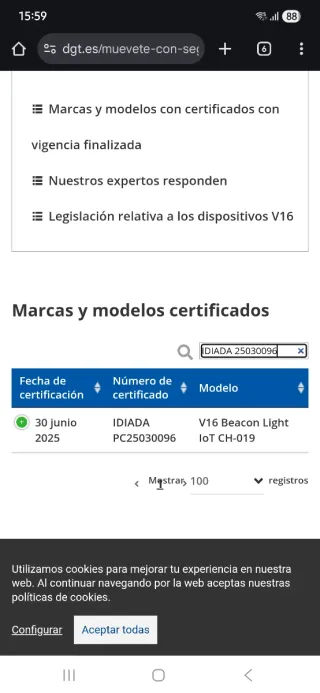 Luz de Emergencia V16 DGT Homologada