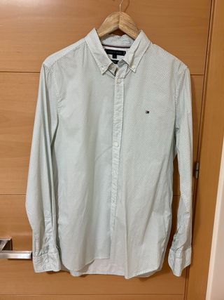 Camisa Tommy Hilfiger Verde y Blanca talla L