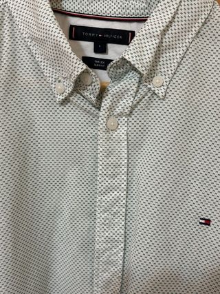 Camisa Tommy Hilfiger Verde y Blanca talla L