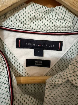 Camisa Tommy Hilfiger Verde y Blanca talla L