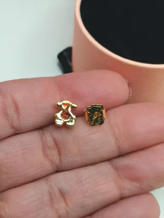 Pendientes Oso Tous dorado y naranja