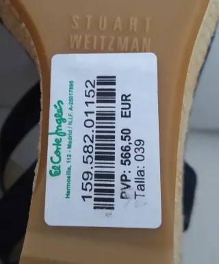 Talla 39. STUART WEITZMAN Sandalias de Lujo(Tacón)