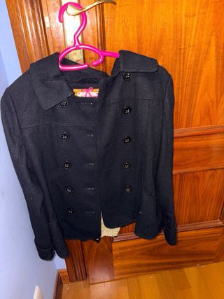 Chaqueta negra doble botonadura