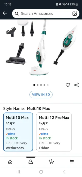 Limpiador a vapor DI4 con accesorios