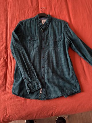 Camisa cuadros verde y azul