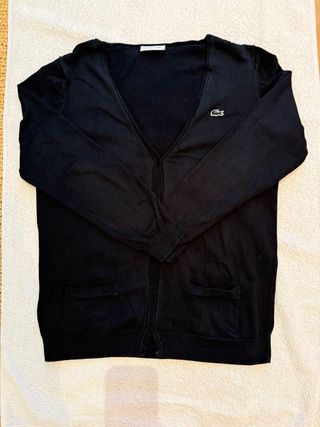 Cárdigan Lacoste Negro 6 Botones