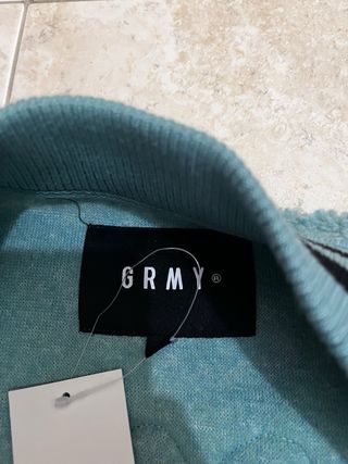 Chaqueta GRMY pelo beige y azul