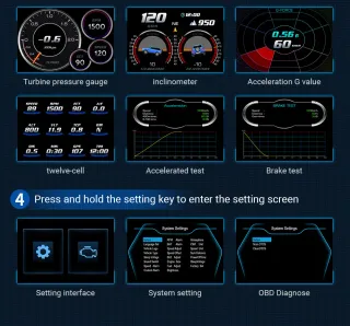 Pantalla HUD F11 OBD2 + GPS