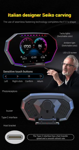 Pantalla HUD F11 OBD2 + GPS