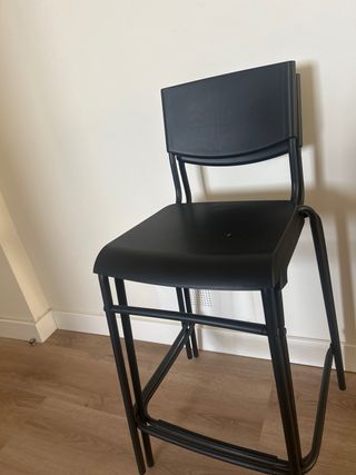 Juego de 2 Sillas Altas Negras