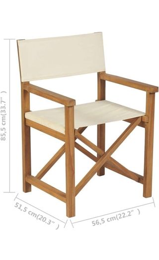 Silla de director plegable madera maciza de teca