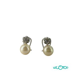 Pendientes Oro 18k Perla y Diamante