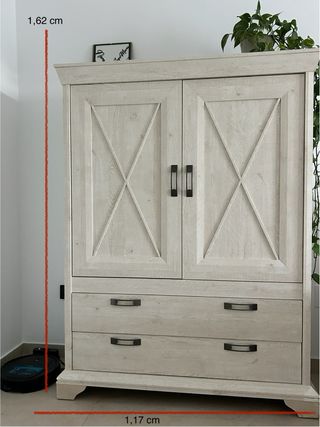 Mueble de salón madera y cristal