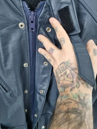 Chaqueta de cuero azul Furygan