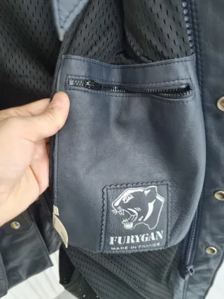 Chaqueta de cuero azul Furygan