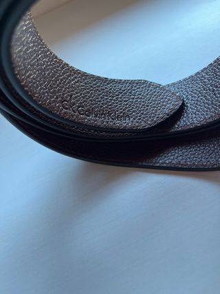 Cinturón Calvin Klein Marrón Hebilla Plateada