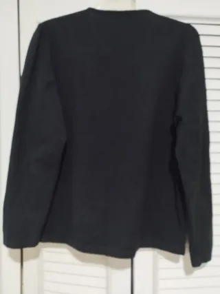 Jersey Negro Mujer Cuello V