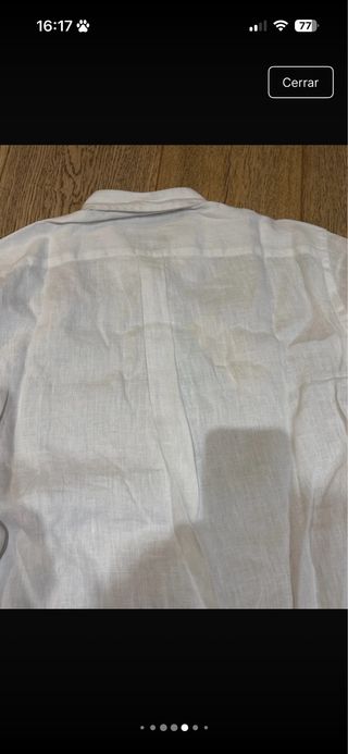 Camisa Benetton Blanca Talla M Lino