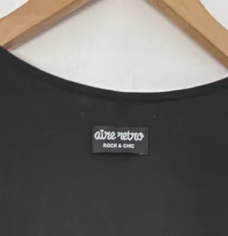 Vestido negro tachuelas aire retro Talla XS