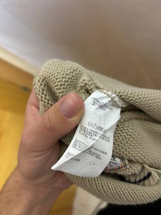 Thomas Burberry Jersey V-Neck Rayas Beige