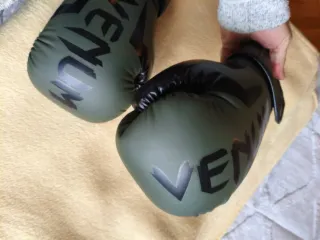 Guantes kick boxing Boxeo Venum elite evo Verde y