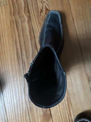 Botín piel azul marino